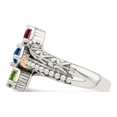 Sterling Silver & 14K Gold Mother's Ring Mounting – view 4