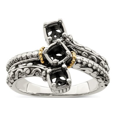 Sterling Silver & 14K Gold Mother's Ring Mounting – view 8