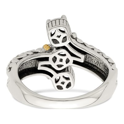 Sterling Silver & 14K Gold Personalized 3-Stone Mother's Ring – view 6