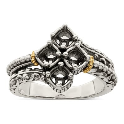Sterling Silver & 14K Gold 4-Stone Mother's Ring – view 8