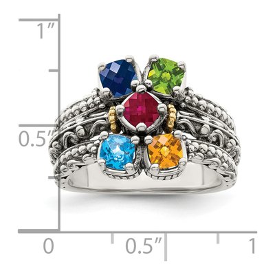 Sterling Silver & 14K Gold Mother's Ring Mounting – view 7