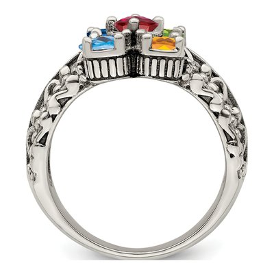 Sterling Silver & 14K Gold 5-Stone Mother's Ring – view 3
