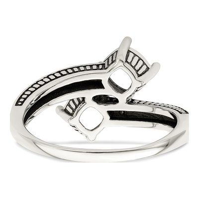 Sterling Silver & 14K Gold Two-Stone Mother's Ring Mounting – view 7