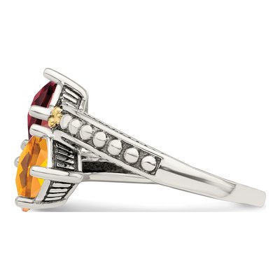 Sterling Silver & 14K Gold Two-Stone Mother's Ring – view 4