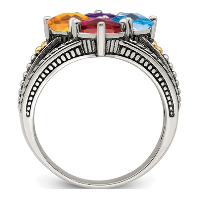 Sterling Silver & 14K Gold Mother's Ring Mounting – view 3