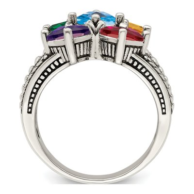Sterling Silver & 14K Gold 5-Stone Mother's Ring – view 3