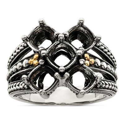 Sterling Silver & 14K Gold 5-Stone Mother's Ring – view 8