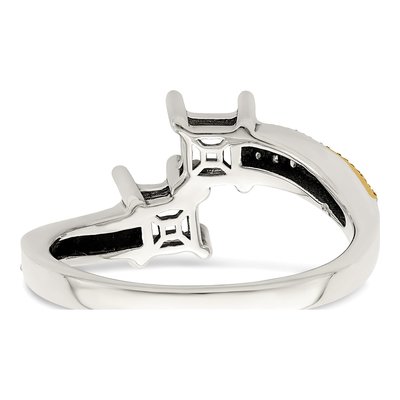 Sterling Silver & 14K Gold Diamond Mother's Ring – view 7