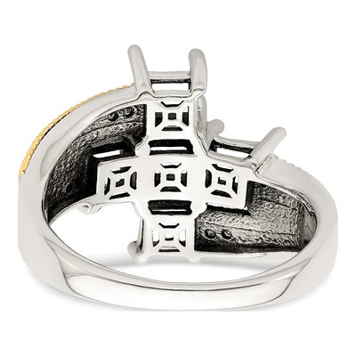 Sterling Silver & 14K Gold Diamond Mother's Ring – view 6