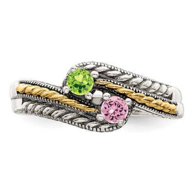 Sterling Silver & 14K Gold Mother's Ring Mounting – view 5