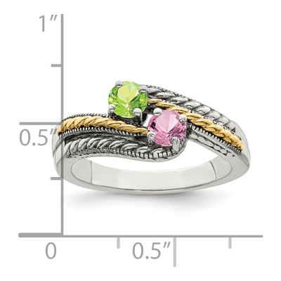 Sterling Silver & 14K Gold Mother's Ring Mounting – view 7