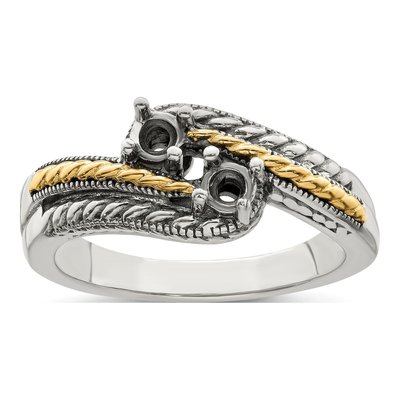Sterling Silver & 14K Gold Mother's Ring Mounting – view 8