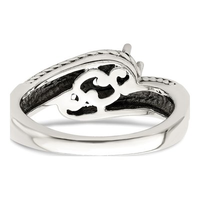 Sterling Silver & 14K Gold 3-Stone Mother's Ring Mounting – view 6