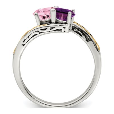 Sterling Silver & 14K Gold Mother's Ring – view 3