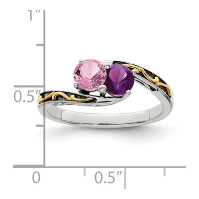 Sterling Silver & 14K Gold Mother's Ring – view 7