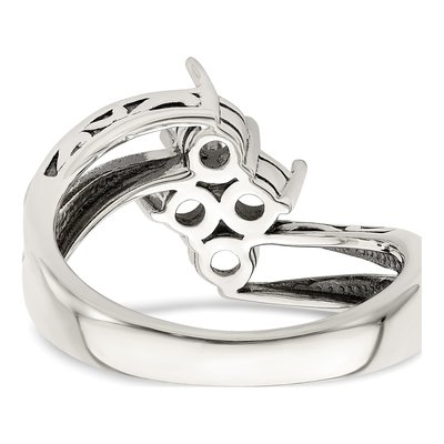 Sterling Silver & 14K Gold Antiqued 4-Stone Mother's Ring Mounting – view 6