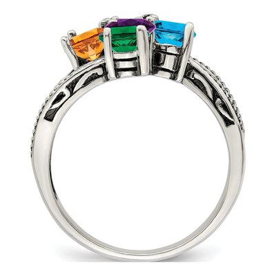 Sterling Silver & 14K Gold 5-Stone Mother's Ring Mounting – view 3
