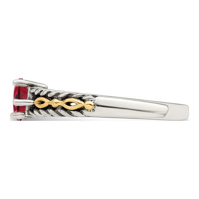 Sterling Silver & 14K Gold Two-Stone Mother's Ring Mounting – view 4