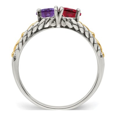 Sterling Silver & 14K Gold Mother's Ring – view 3