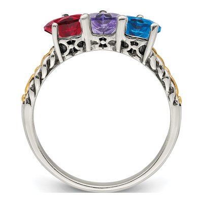 Sterling Silver Personalized Mother's Ring – view 2