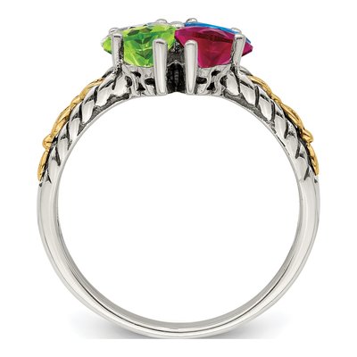 Sterling Silver & 14K Gold Mother's Ring Mounting – view 3