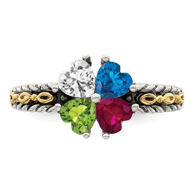 Sterling Silver & 14K Gold Mother's Ring Mounting – view 5