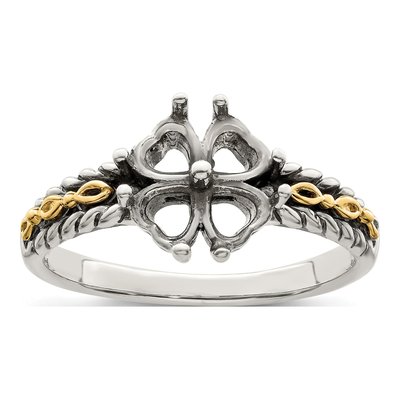 Sterling Silver & 14K Gold Mother's Ring Mounting – view 8