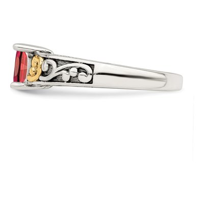 Sterling Silver & 14K Gold Two-Stone Mother's Ring – view 4