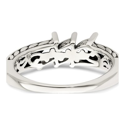 Sterling Silver & 14K Gold 3-Stone Mother's Ring Mounting – view 6