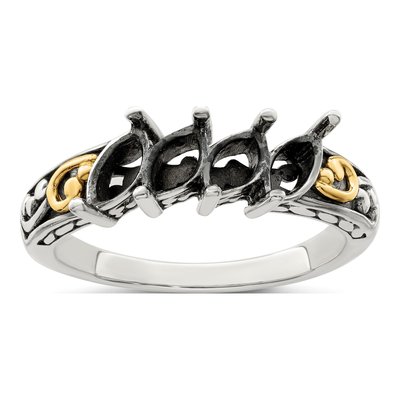 Sterling Silver & 14K Gold Personalized 4-Stone Mother's Ring – view 8