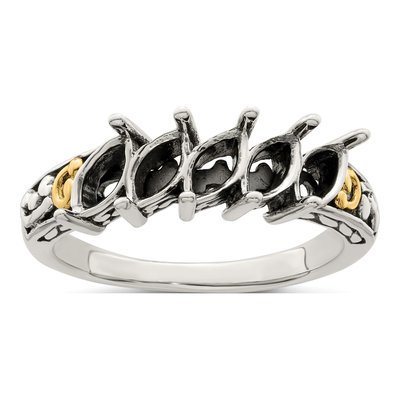 Sterling Silver & 14K Gold Personalized 5-Stone Mother's Ring – view 8