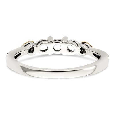 Sterling Silver & 14K Gold Diamond 3-Stone Mother's Ring – view 6