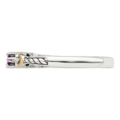 Sterling Silver & 14K Gold Diamond Mother's Ring Semi-Mount – view 4