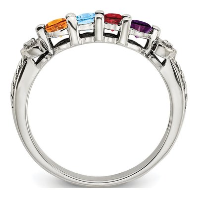 Sterling Silver & 14K Gold Diamond Mother's Ring – view 3