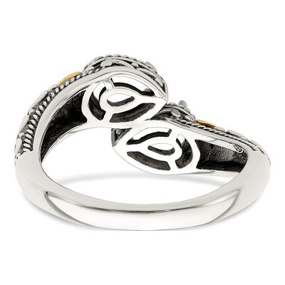 Sterling Silver & 14K Gold Diamond Mother's Ring Semi-Mount – view 6