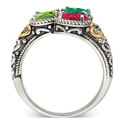 Sterling Silver & 14K Gold Diamond Mother's Ring Semi-Mount – view 3