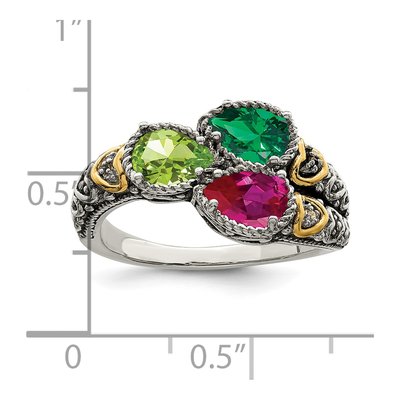 Sterling Silver & 14K Gold Diamond Mother's Ring Semi-Mount – view 6