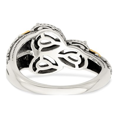 Sterling Silver & 14K Gold Diamond Mother's Ring Semi-Mount – view 7