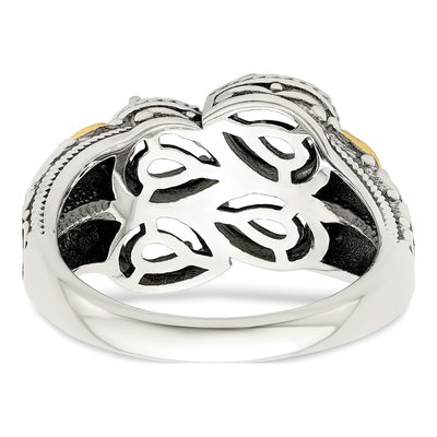 Sterling Silver & 14K Gold Diamond Mother's Ring – view 7