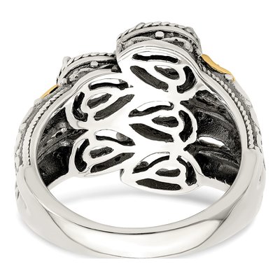 Sterling Silver & 14K Gold Diamond Mother's Ring – view 6