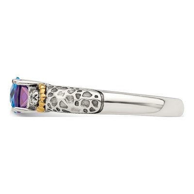 Sterling Silver & 14K Gold Diamond Mother's Ring Semi-Mount – view 4