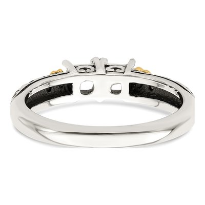 Sterling Silver & 14K Gold Diamond Mother's Ring Semi-Mount – view 6