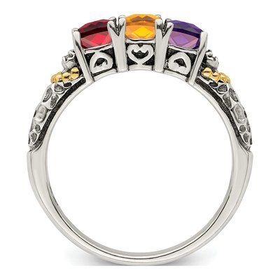 Sterling Silver & 14K Gold Diamond Mother's Ring – view 3