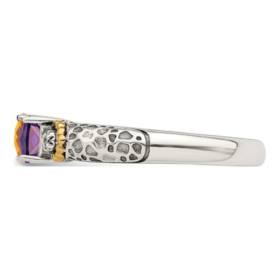 Sterling Silver & 14K Gold Diamond Mother's Ring – view 4