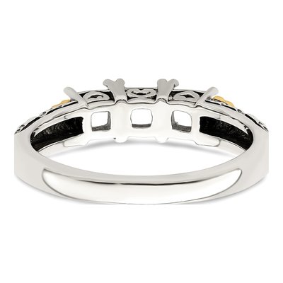 Sterling Silver & 14K Gold Diamond Mother's Ring – view 7