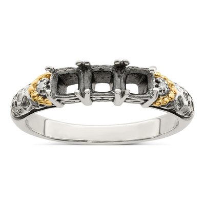 Sterling Silver & 14K Gold Diamond Mother's Ring – view 8