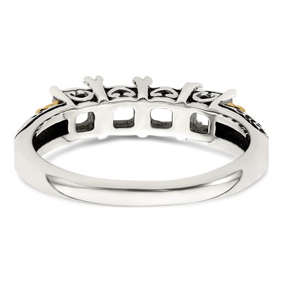 Sterling Silver & 14K Gold Diamond Mother's Ring – view 7