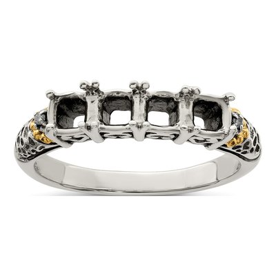 Sterling Silver & 14K Gold Diamond Mother's Ring – view 8