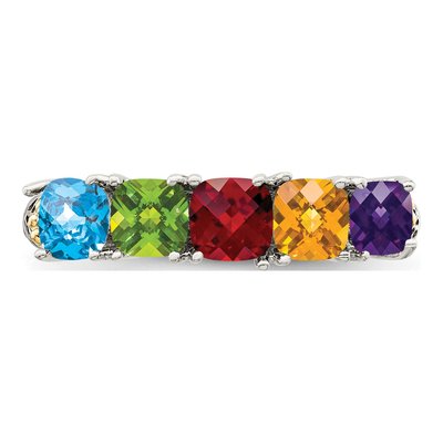 Sterling Silver & 14K Gold Diamond Mother's Ring – view 5