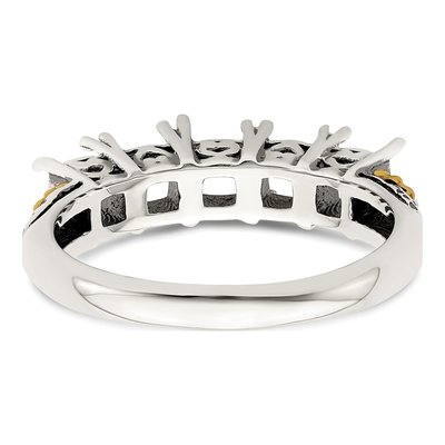 Sterling Silver & 14K Gold Diamond Mother's Ring – view 7